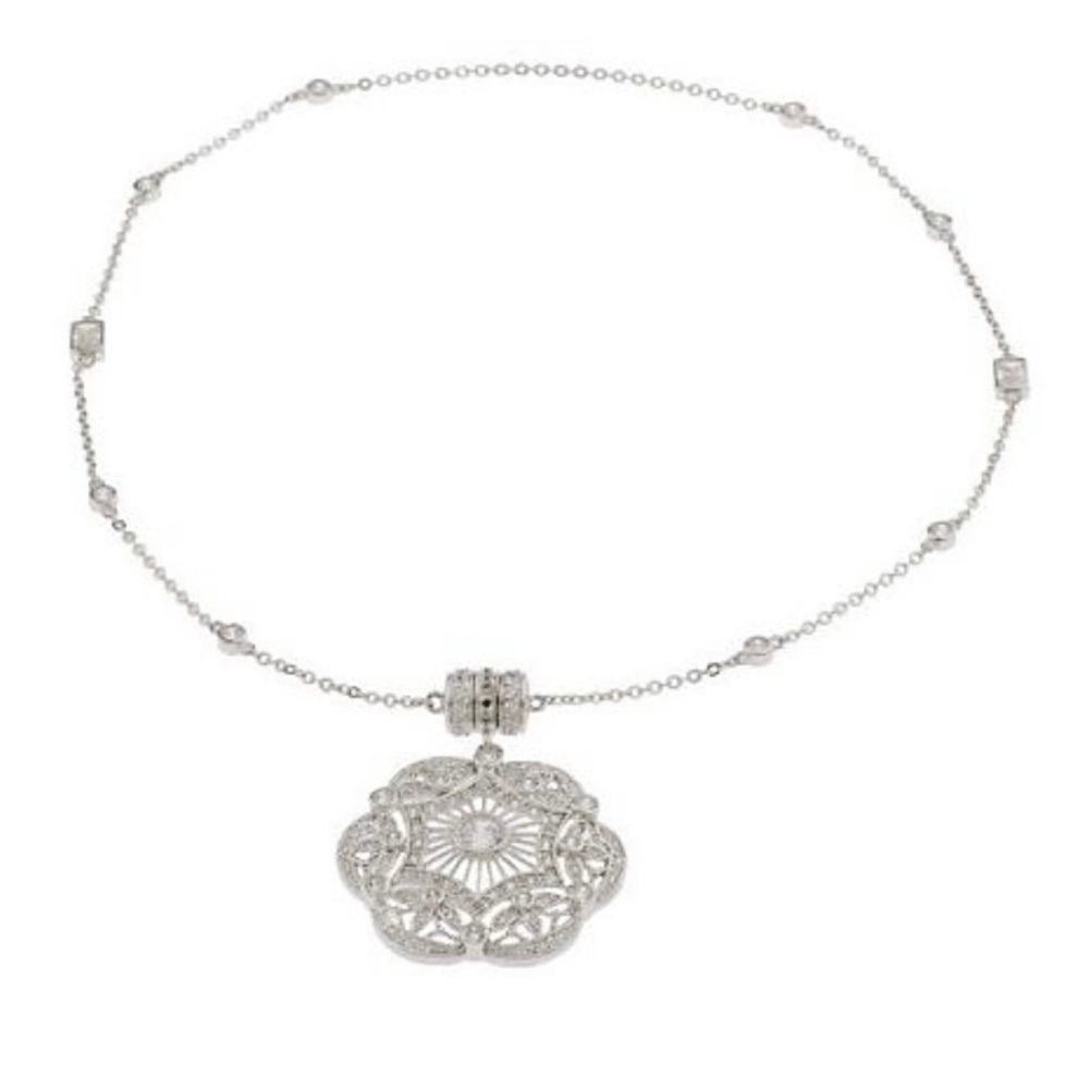 Esposito Diamonique smart snap Sterling necklace - Picture 13 of 15